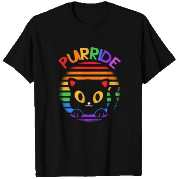 Discover Purride Ally Cat Rainbow LGBT Pride Month Feline T Shirts