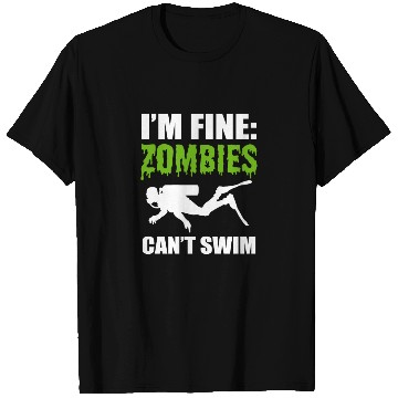 Discover Zombies Can't Swim Comedian Gift T Shirts