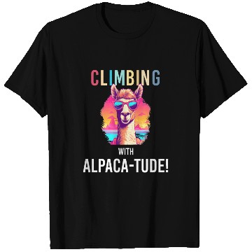Discover Funny Alpaca with Sunglasses - Alpaca-tude T Shirts