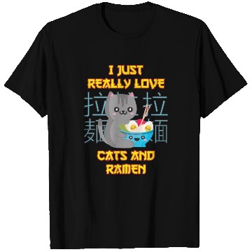 Discover Anime Cat with Ramen Love Cats and Ramen T Shirts
