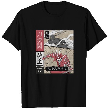 Discover Samurai Vs shinobi Warrior Comic Strip style T Shirts