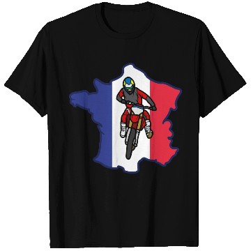 Discover France Drapeau Motocross T Shirts