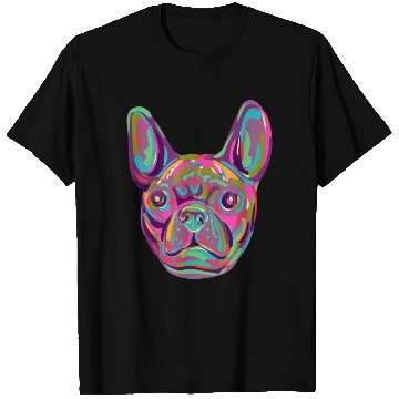 Discover French Bulldog Frenchie head Pop art style T Shirts