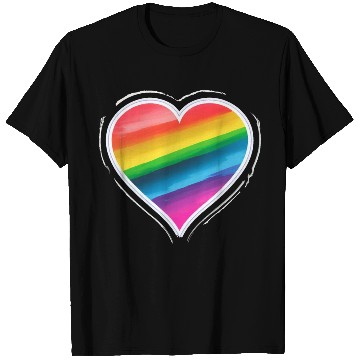 Discover Pride Heart 2 - On Black T Shirts