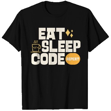 Discover Eat sleep code repeat cool T Shirts