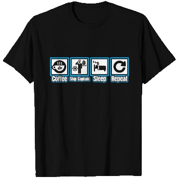 Discover Coffee Ship Captain Sheep Repeat T Shirts