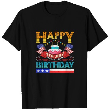 Discover Happy Bday Born July 4 Independence Day American T Shirts