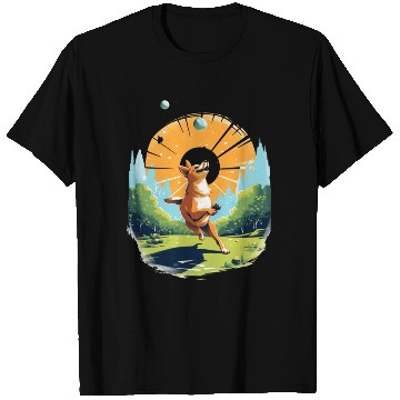 Discover Joyful Dog in Summer Park T Shirts