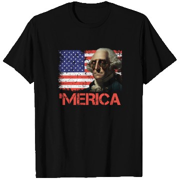 Discover Merica George Washington Independence Day USA T Shirts