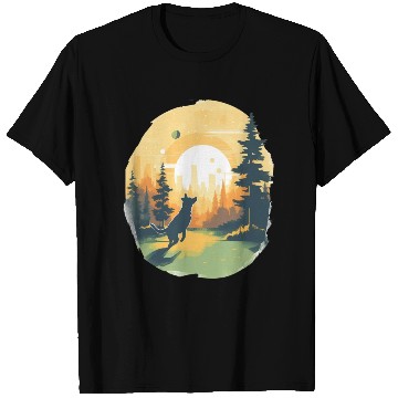 Discover Joyful Dog in Summer Park T Shirts
