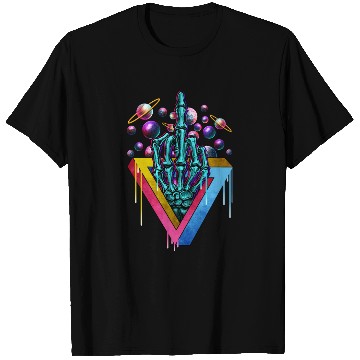 Discover Trippy skeleton middle finger T Shirts