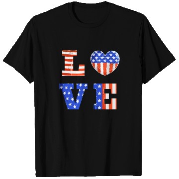 Discover LOVE America Independence Day USA Patriots T Shirts