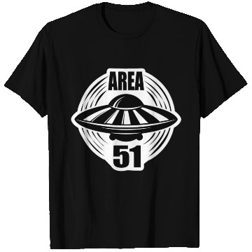 Discover Area 51 Black Flying Saucer T Shirts
