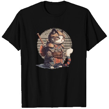 Discover Samurai Cat Warrior Japanese Ninja Cat Kawaii T Shirts