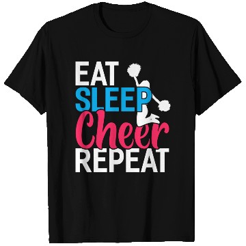 Discover Eat Sleep Cheer Repeat Funny Cheerleader Cheering T Shirts