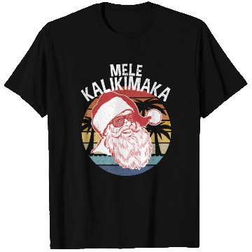 Discover Mele Kalikimaka Hipster Santa Palm Trees T Shirts
