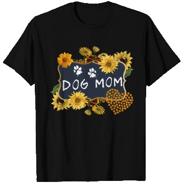 Discover Sunflower Dog Mom Floral Dog T Shirts