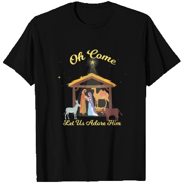 Discover Let Us Adore Him - Advent Nativity Scene North T Shirts