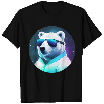 Discover Cool polar bear with sunglasses T Shirts