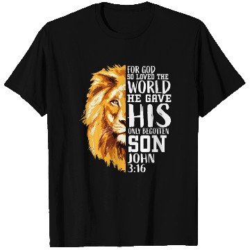 Discover Christian Religious Him Lion Judah John 316 T Shirts