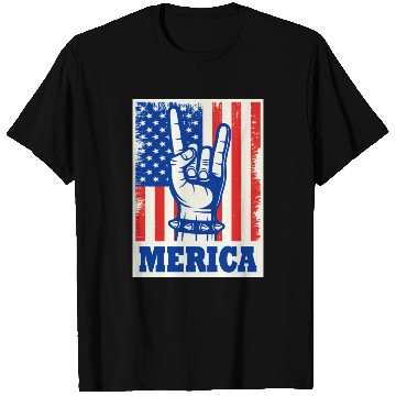 Discover Merica Rock Usa Flag July 4th T Shirts