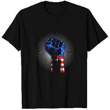 Discover American Fist Stars and Stripes USA Party T Shirts