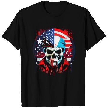 Discover US-Flag with a Skull T Shirts