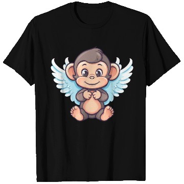 Discover Cute Monkey Angel - Winged Design T Shirts