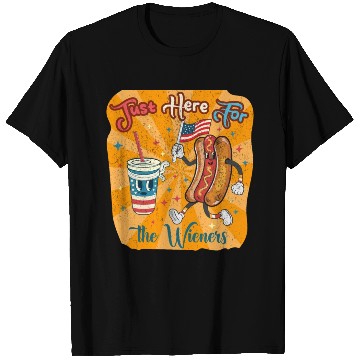 Discover I'm Just Here For The Wieners Cartoon Hot Dog 4Th T Shirts