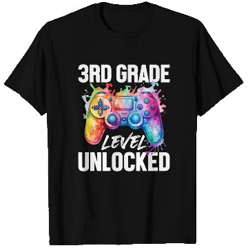 Discover 3rd Grade Level Unlocked Back to School Video Game T Shirts