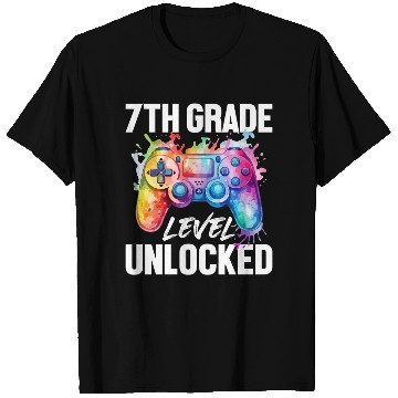 Discover 7th Grade Level Unlocked Back to School Video Game T Shirts