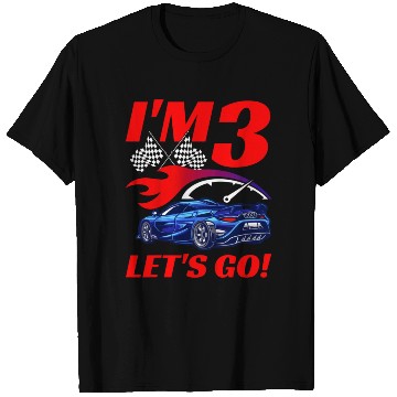 Discover Kids 3 Year Old 3rd Racing Racecar Birthday Party T Shirts