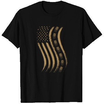 Discover Cicada Line In Waving Distressed Us Flag For T Shirts