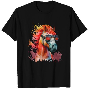 Discover Watercolor Cute Horse Superstar Horse Head Ai Art T Shirts