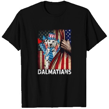 Discover Dalmatian 4th of July pride flag T Shirts