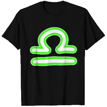 Discover Libra Zodiac Sign Neon Green T Shirts