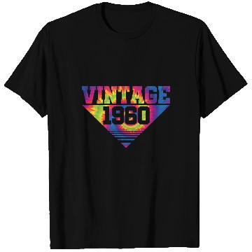 Discover Vintage 1960 Tie Dye Splash Color Triangle T Shirts
