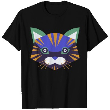 Discover Colorful Cat Face T Shirts