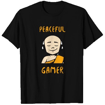 Discover Peaceful Gamer Monk T Shirts