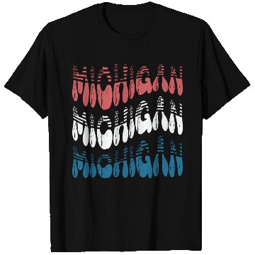 Discover Michigan Red White Blue Cute Groovy T Shirts