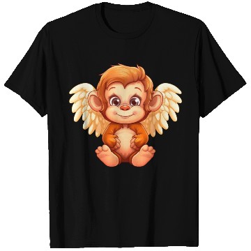 Discover Cute Monkey Angel - Animalistic Fantasy Design T Shirts