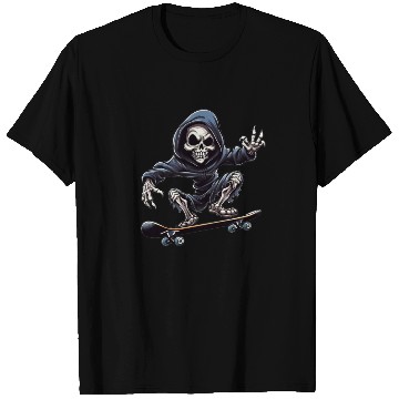 Discover Embrace the Afterlife on Wheels: Grim Reaper Skate T Shirts