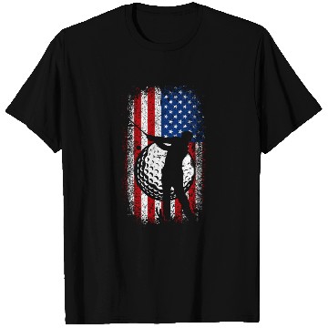 Discover Usa Flag 4th of july golf design for golfers T Shirts