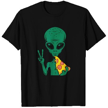Discover Funny Alien Eating Pizza Alien Lover T Shirts