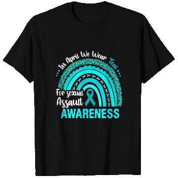 Discover Rainbow In April We Wear Teal Sexual Assault Aware T Shirts