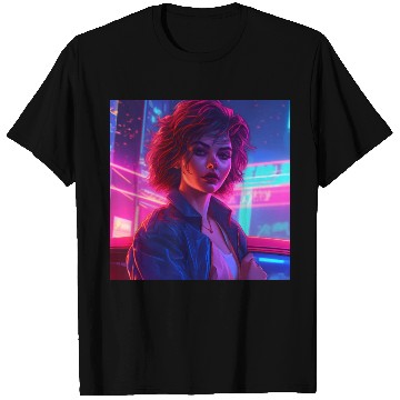 Discover Synthwave Girl - Vibrant Anime Car Artwork T Shirts