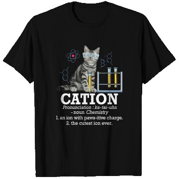 Discover Cation Chemistry Humor Science Teacher Cat Pun T Shirts