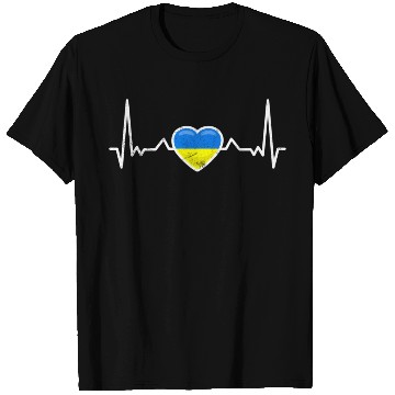 Discover Heartbeat Ukraine Heart Ukrainian Flag T Shirts