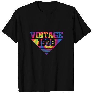 Discover Vintage 1978 Tie Dye Splash Color Triangle T Shirts
