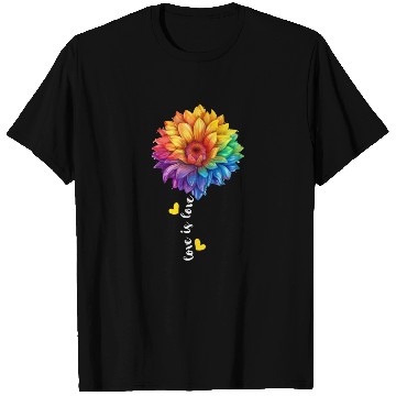 Discover Rainbow Sunflower Lover LGBTQ Community Lesbian T Shirts